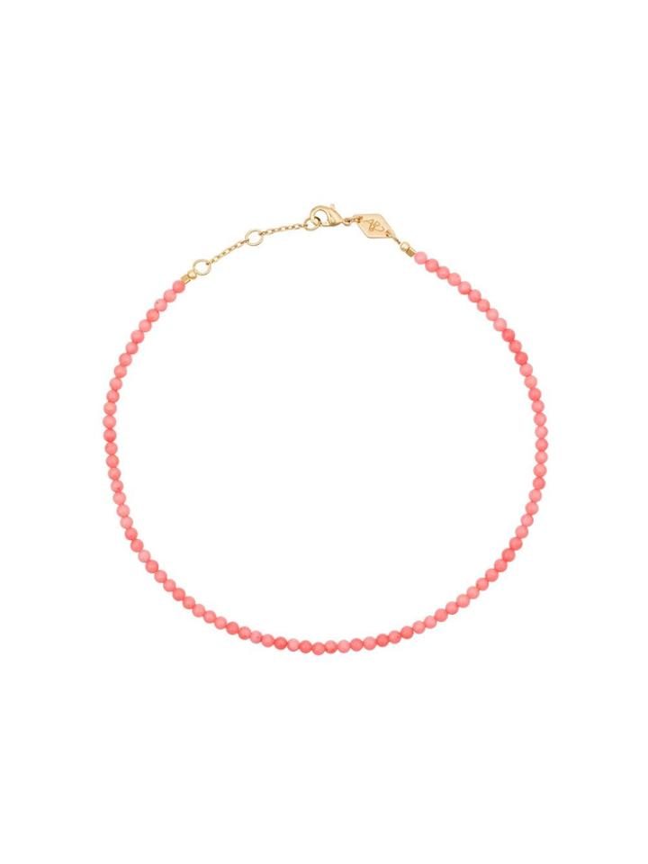 Anni Lu Stone Beaded Anklet - Pink