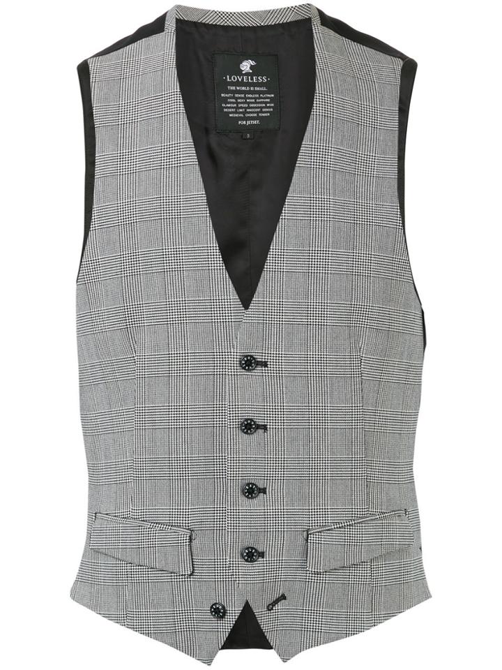 Loveless Plaid Tailored Waistcoat - Grey