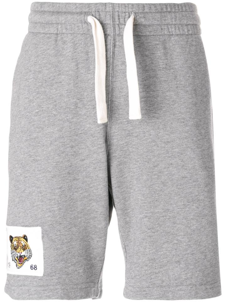 Sun 68 Jersey Tiger Patch Shorts - Grey