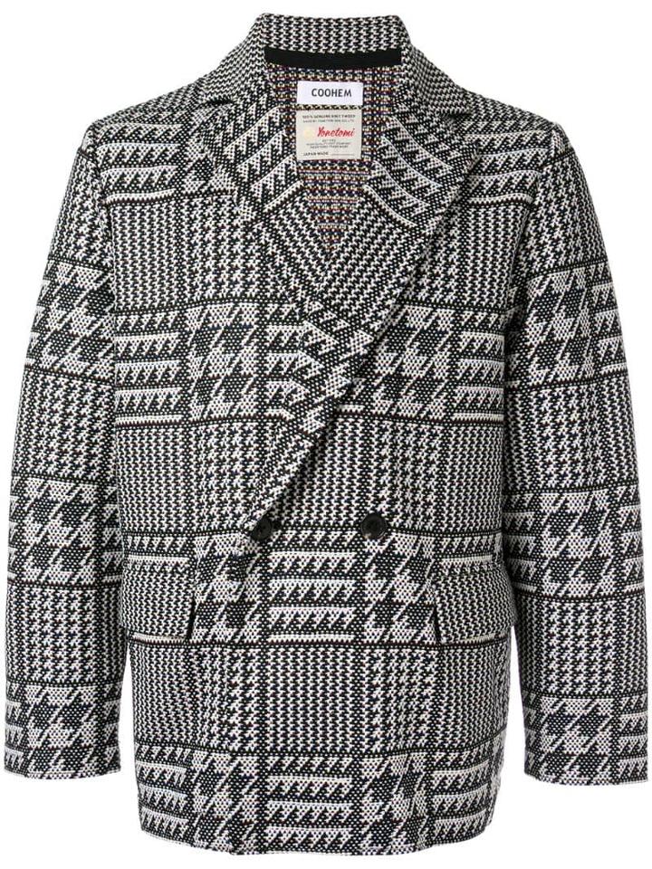 Coohem Houndstooth Blazer - Black