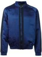 Christian Pellizzari Zipped Bomber Jacket, Men's, Size: 50, Blue, Acetate/viscose
