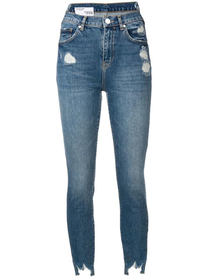 Pinko Dreamer Distressed Skinny Jeans - Blue