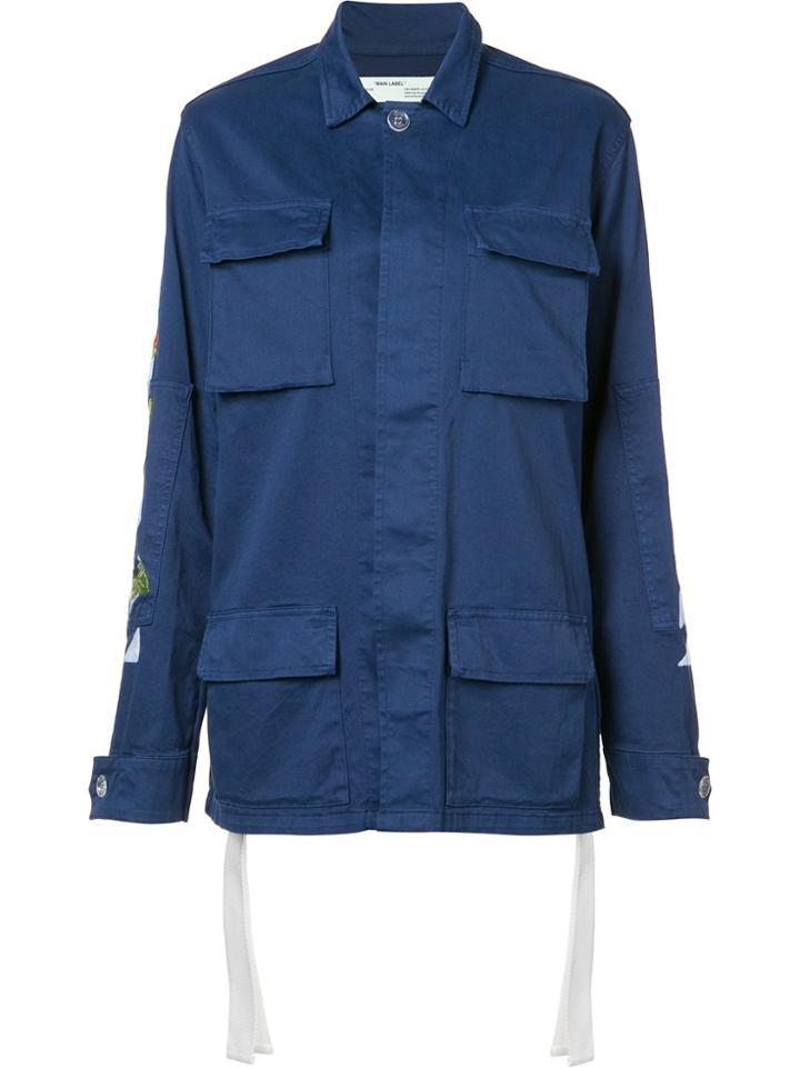 Off-white Back Print Cargo Jacket - Blue