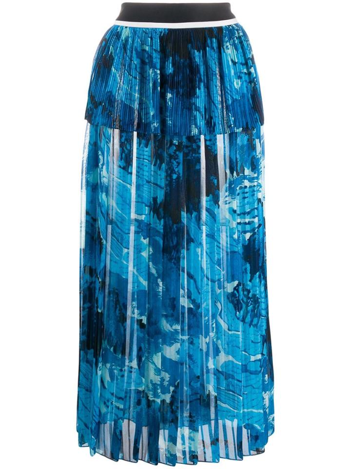 Victoria Victoria Beckham Green Landscape Skirt - Blue