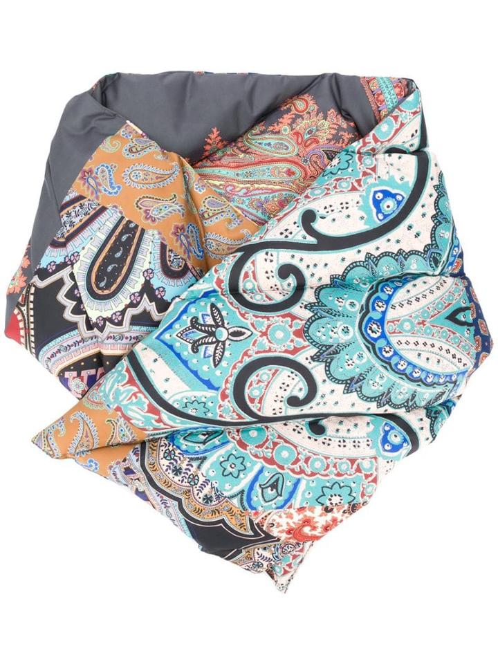 Etro Paisley Padded Scarf - Grey