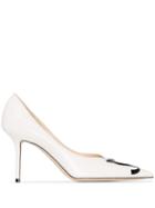 Jimmy Choo Logo Leather Pumps - White