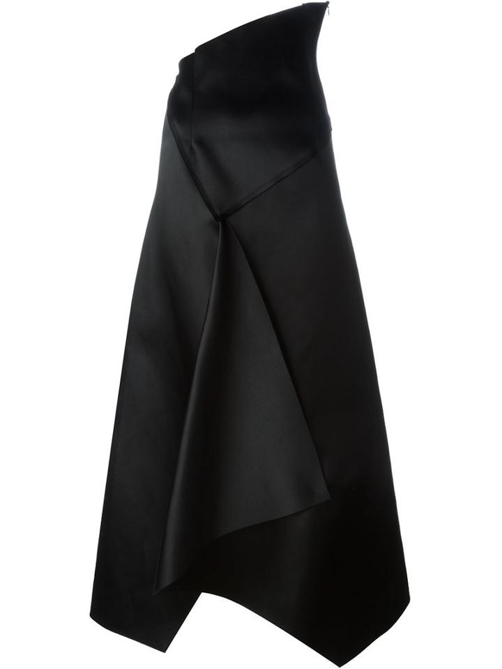 Yang Li Asymmetric Maxi Skirt, Women's, Size: 42, Black, Silk/viscose
