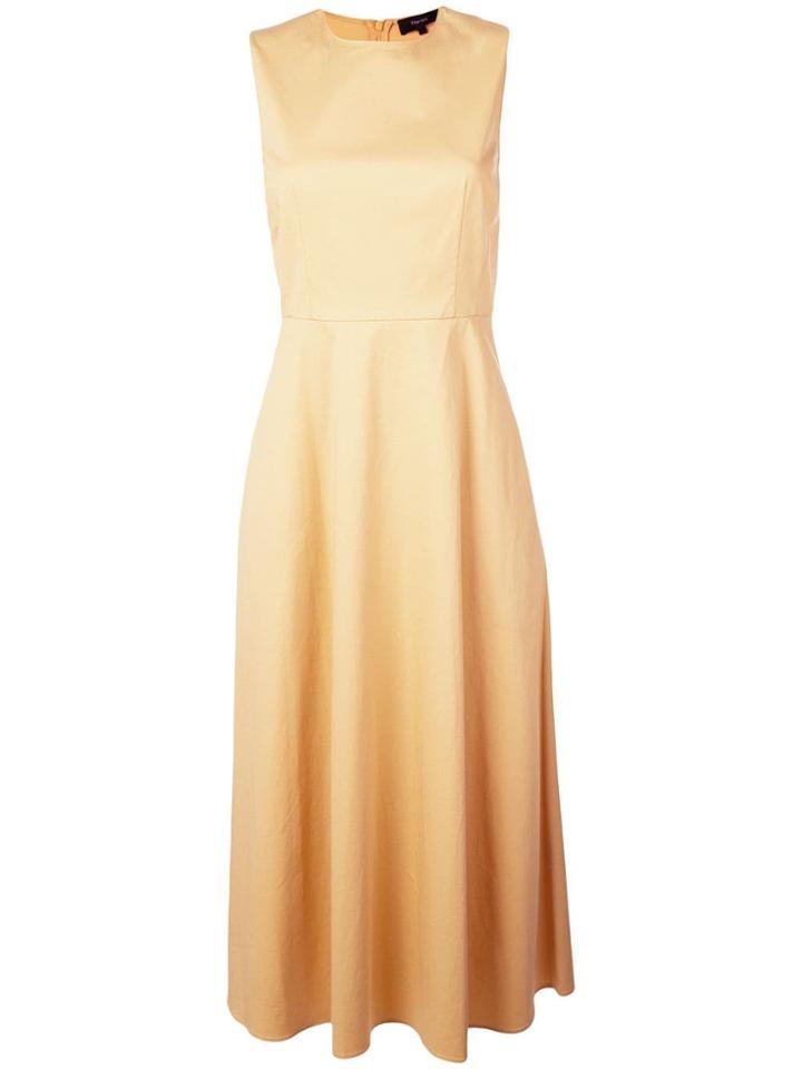 Theory Plain Flared Dress - Yellow