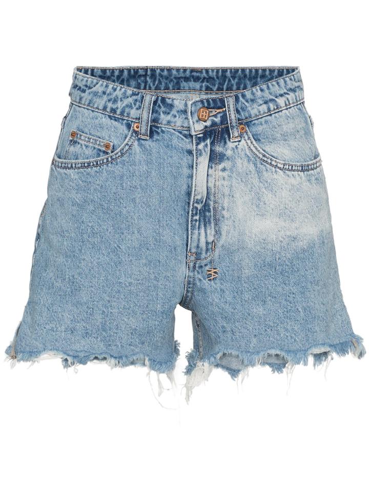 Ksubi High-rise Distressed Shorts - Blue