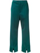 En Route Front Slit Jersey Trousers, Women's, Size: 2, Green, Polyester