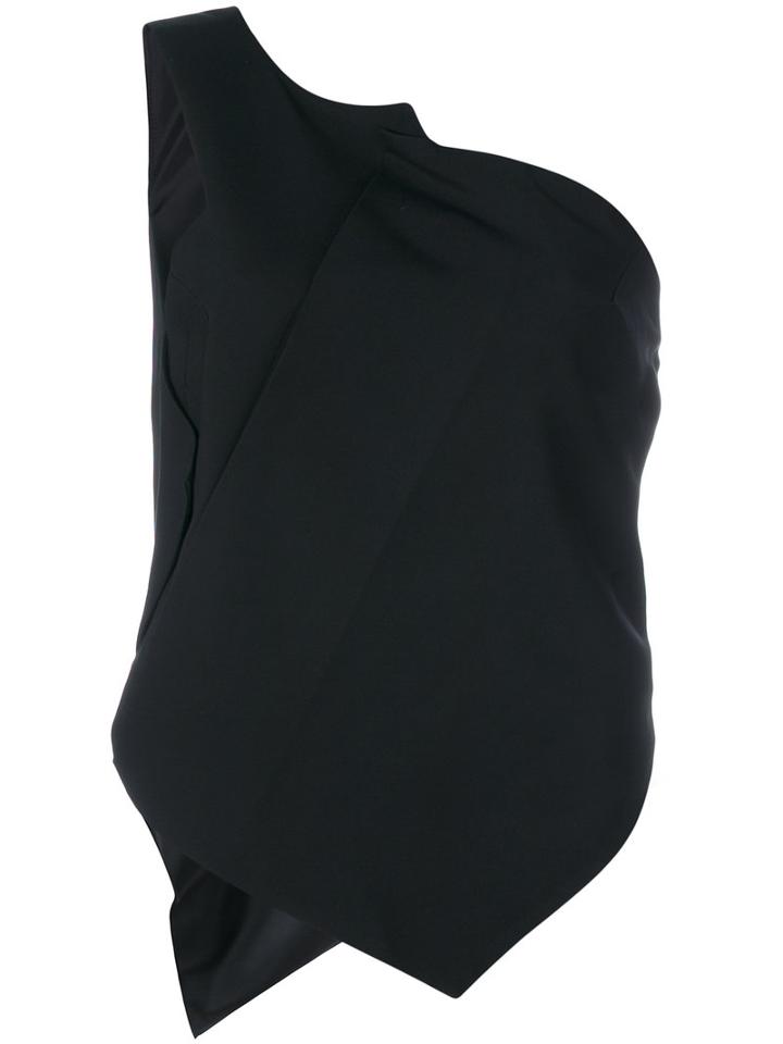 Federica Tosi - Asymmetric Top - Women - Spandex/elastane/viscose - S, Black, Spandex/elastane/viscose