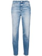 Closed Cropped Fitted Jeans - Blue