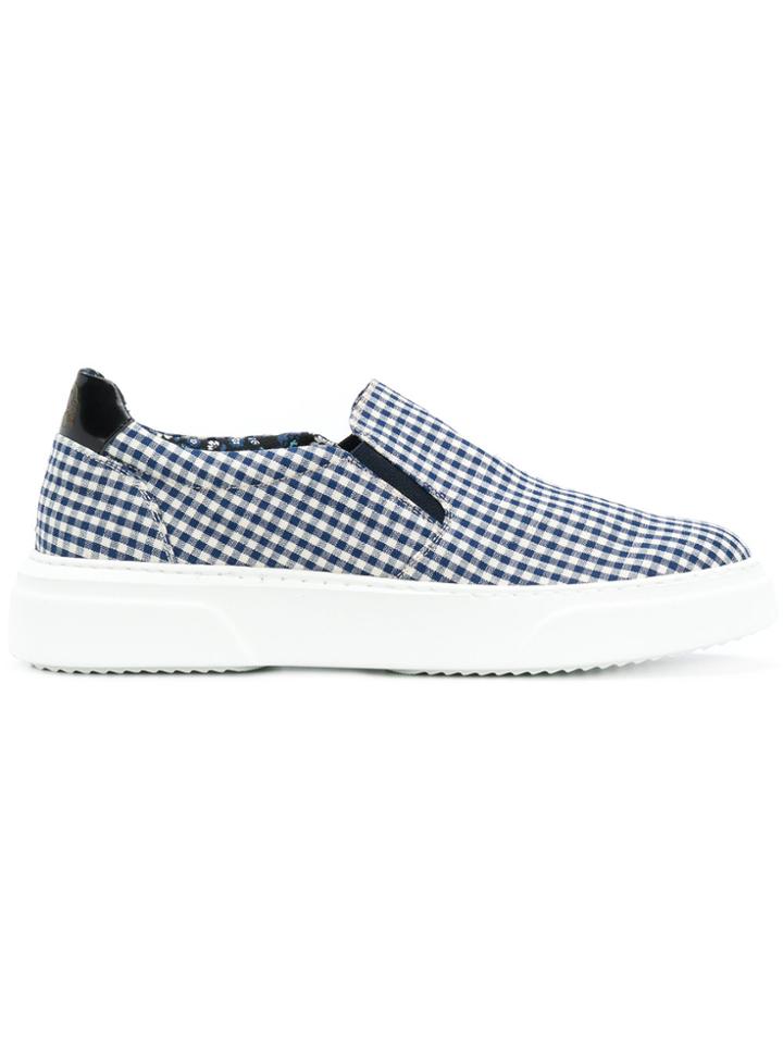 Gabriele Pasini Checked Slip-on Sneakers - White