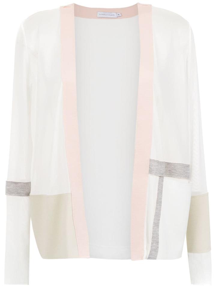 Mara Mac Color Mix Cardigan - White