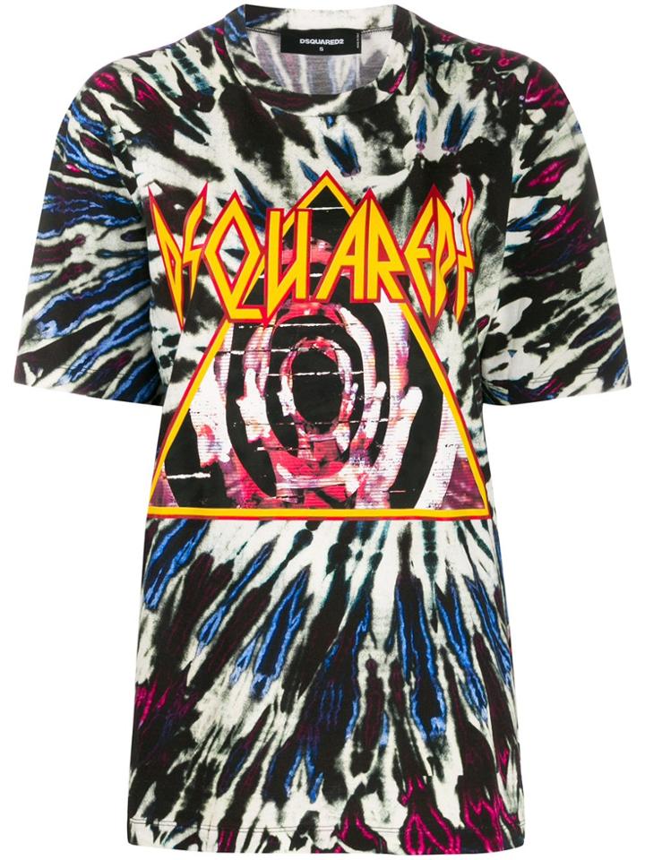 Dsquared2 Tie Dye Logo Print T-shirt - Black