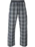 Diesel Check Print Pyjama Trousers, Men's, Size: Medium, Grey, Cotton