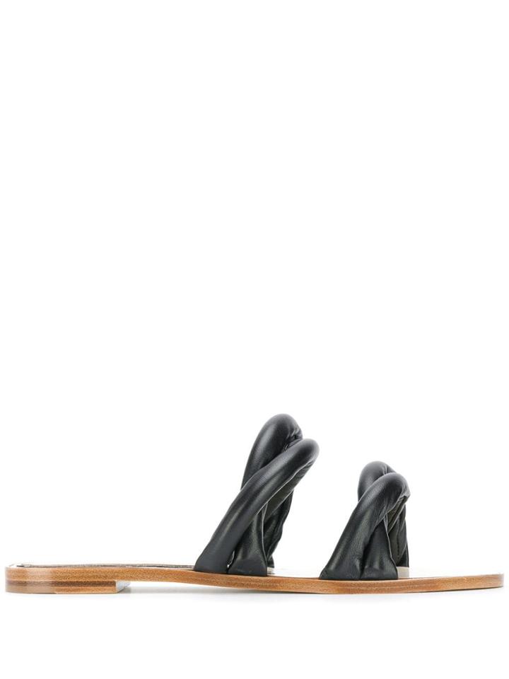 Francesca Bellavita Marshmellow Flat Slides - Black