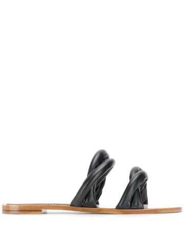 Francesca Bellavita Marshmellow Flat Slides - Black