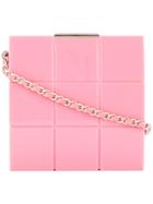 Chanel Vintage Choco Bar Chain Party Clutch - Pink