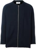 Oamc Collarless Zip Jacket, Men's, Size: Small, Brown, Cotton/polyamide/cupro