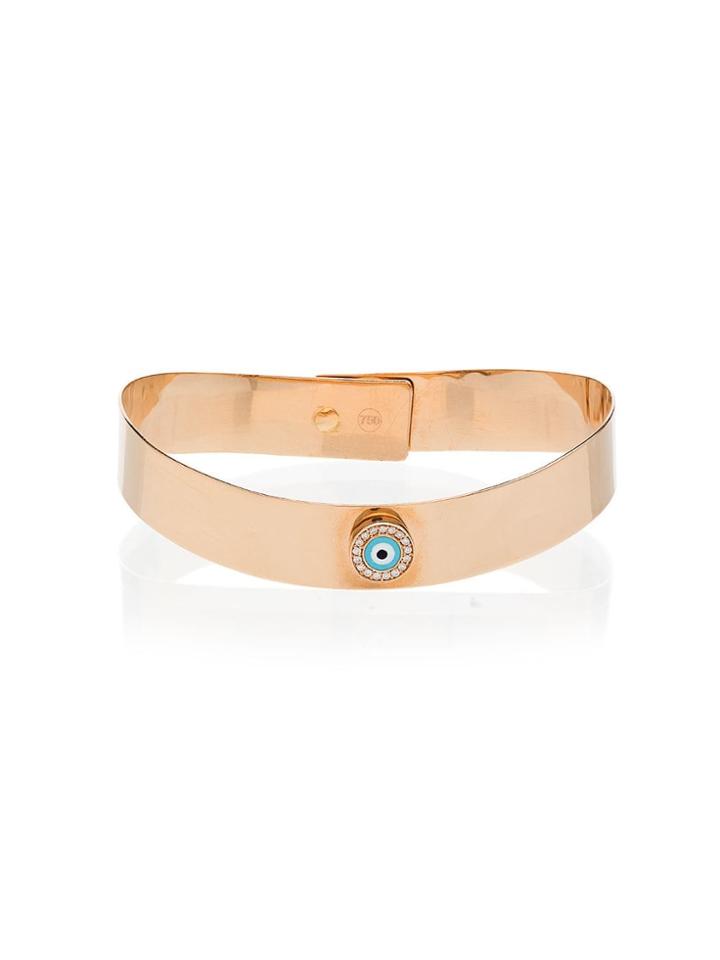 Japsis Jewellery 18k Gold And Diamond Evil Eye Bracelet - Metallic