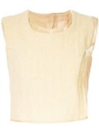 Comme Des Garçons Pre-owned Sheer Panels Sleeveless Blouse - Brown