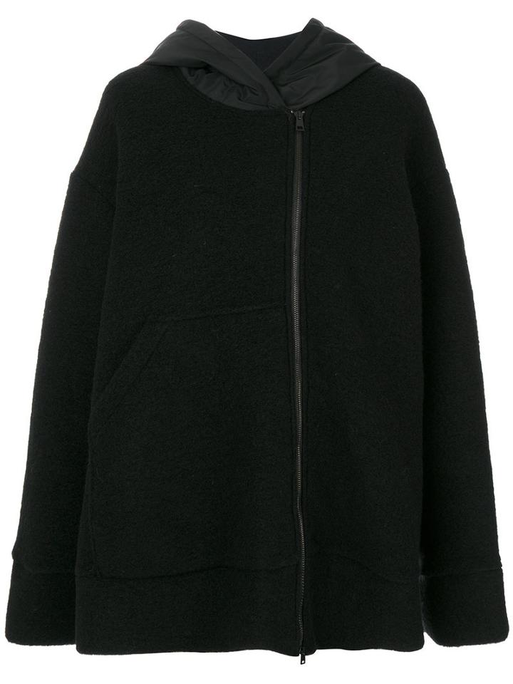 Lost & Found Rooms - Scarf Midi Coat - Women - Polyester/wool - M, Black, Polyester/wool
