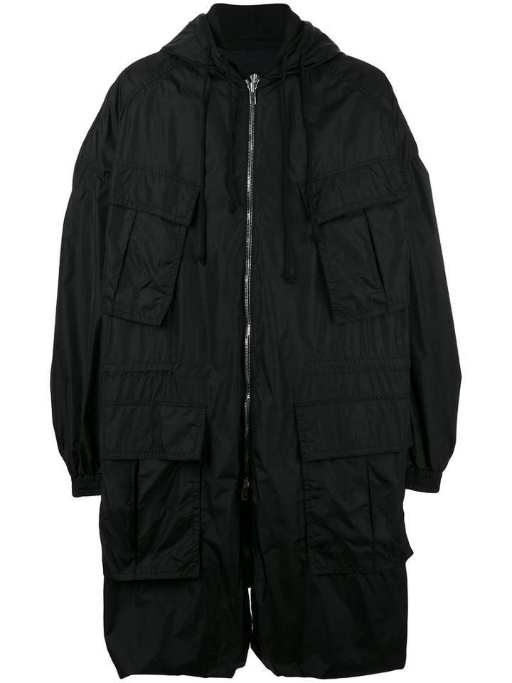 Juun.j Cargo Pocket Parka, Men's, Size: 48, Black, Cotton/nylon