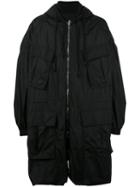 Juun.j Cargo Pocket Parka, Men's, Size: 48, Black, Cotton/nylon