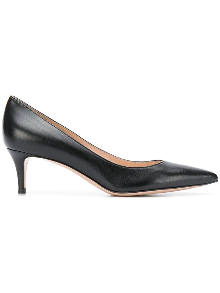 Gianvito Rossi Pointed Toe Midi Pumps - Black