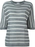 Brunello Cucinelli Sequin Detail Striped Relaxed Fit Knitted Top