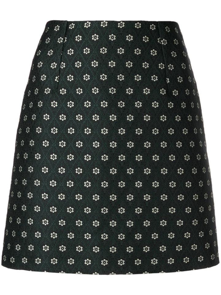 Alexa Chung Floral Mini Skirt - Green