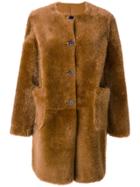 Marni Shearling Fur Coat - Brown