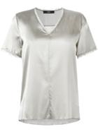 Steffen Schraut Raw Edge V Neck Blouse