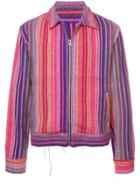 The Elder Statesman Striped Zipped Cardigan - Multicolour