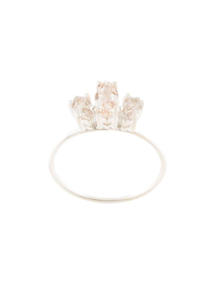Natalie Marie Marquise Sun Rutilated Quartz Ring - Silver