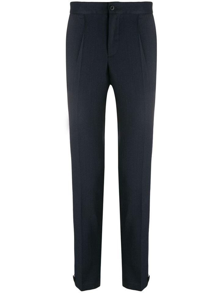Incotex Tapered Leg Striped Trousers - Blue