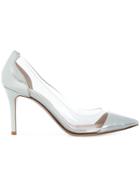 Gianvito Rossi Pointed Ankle Strap Stiletto Pumps - Metallic