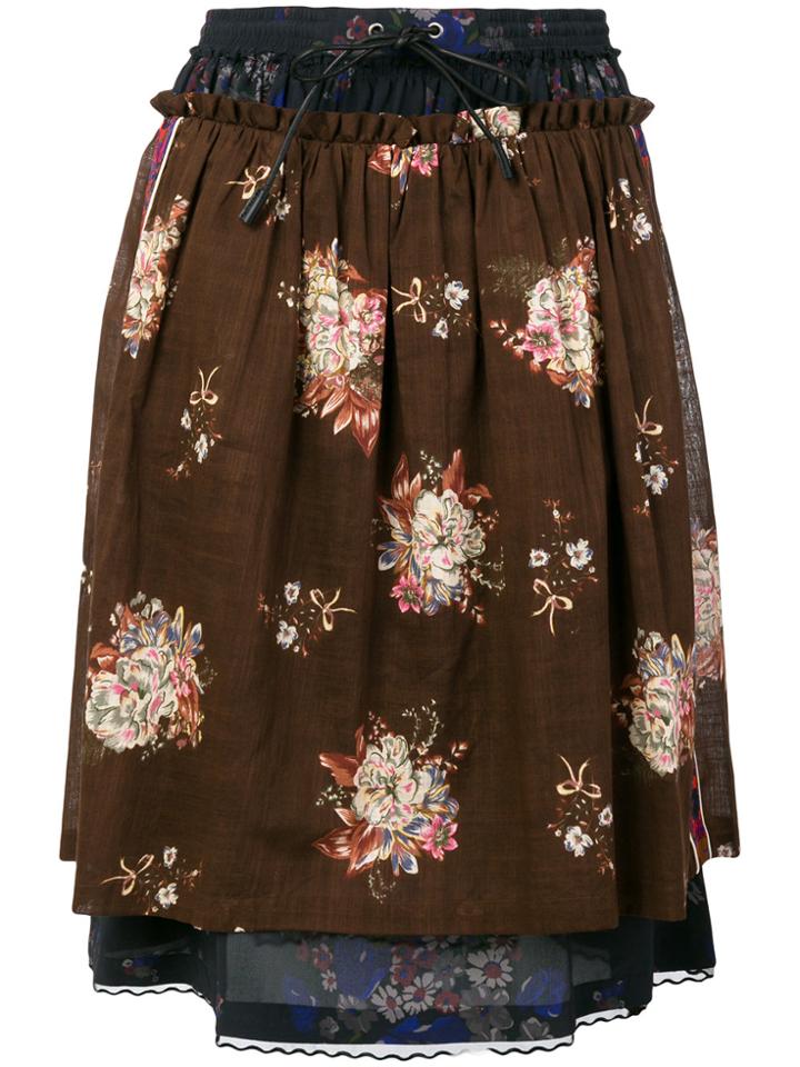 Coach Floral Layered Skirt - Multicolour