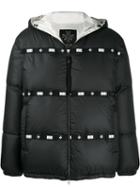 Mr & Mrs Italy Logo Strip Padded Jacket - Black