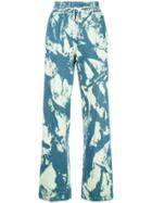 Off-white High-waisted Tie-dye Track Pants - Blue