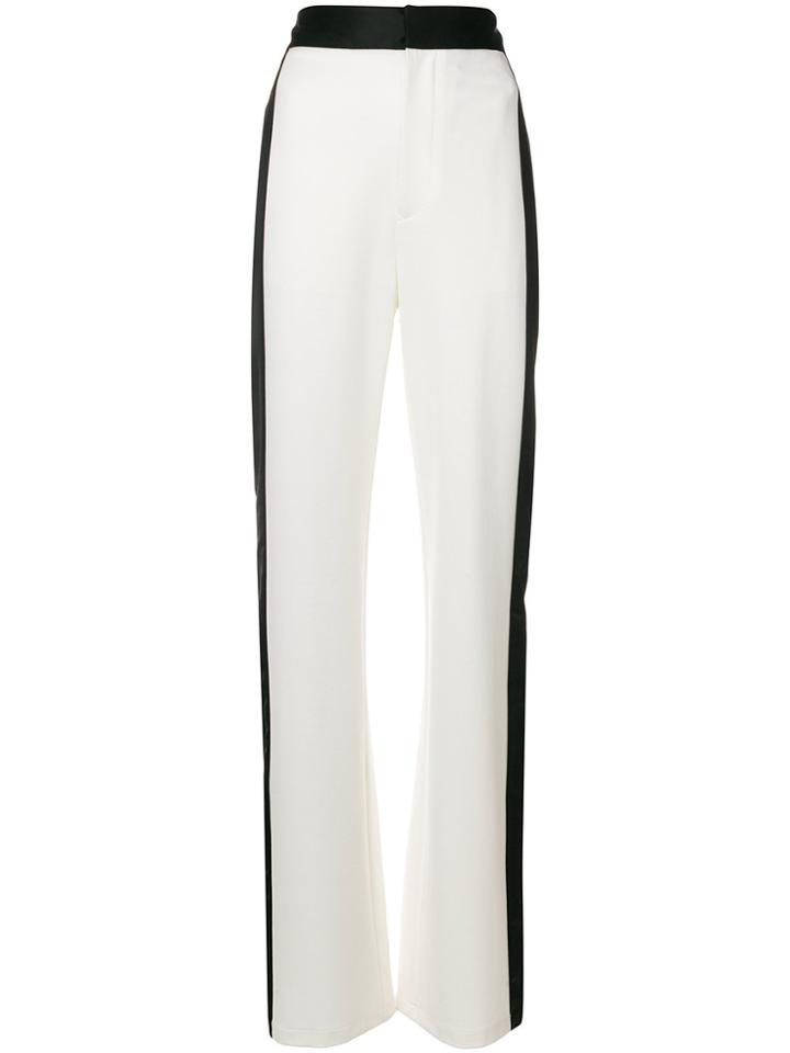 Mm6 Maison Margiela High-waist Contrast Trousers - White