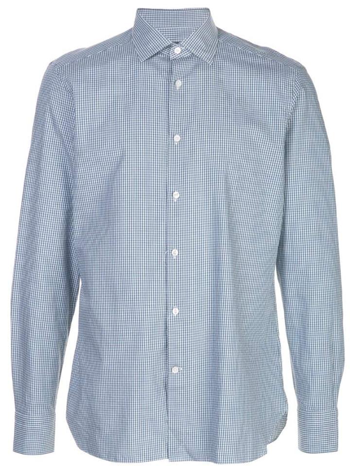 Ermenegildo Zegna Micro Check Shirt - Blue