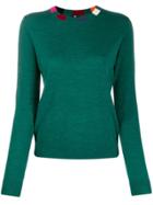 Ps Paul Smith Contrast Multicolour Neck Jumper - Green