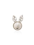 Yvonne Léon Rabbit Ears Stud With White Gold, Pearl And Black Diamond