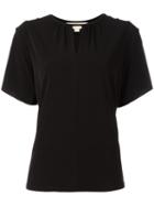 Michael Michael Kors Split Sleeve Blouse, Women's, Size: Xl, Black, Polyester/spandex/elastane