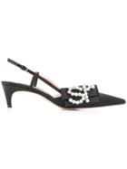 Sergio Rossi Embellished Bow Mules - Black
