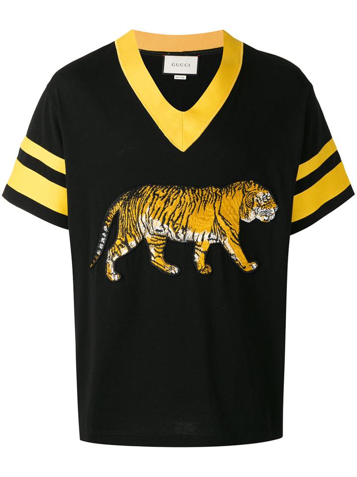 Gucci - Bengal Tiger Motif Varsity Top - Men - Cotton/polyester/viscose - Xs, Black, Cotton/polyester/viscose