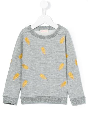 Simple Kids - Embroideryleaf Sweater - Kids - Cotton/polyester - 2 Yrs, Grey