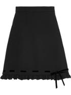 Miu Miu Cady And Velvet Skirt - Black